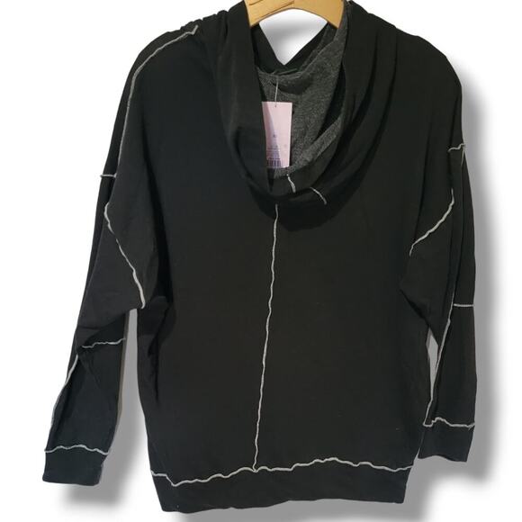 Wild Fable adult Unisex black distressed oversized Hooded Sweater  - xs - Picture 3 of 7